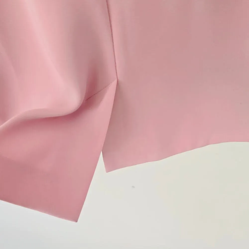 Reiss Pink Ammy Semi-Sheer Fitted Satin Cocktail Dress Sleeveless Women's Size 4 - Image 9