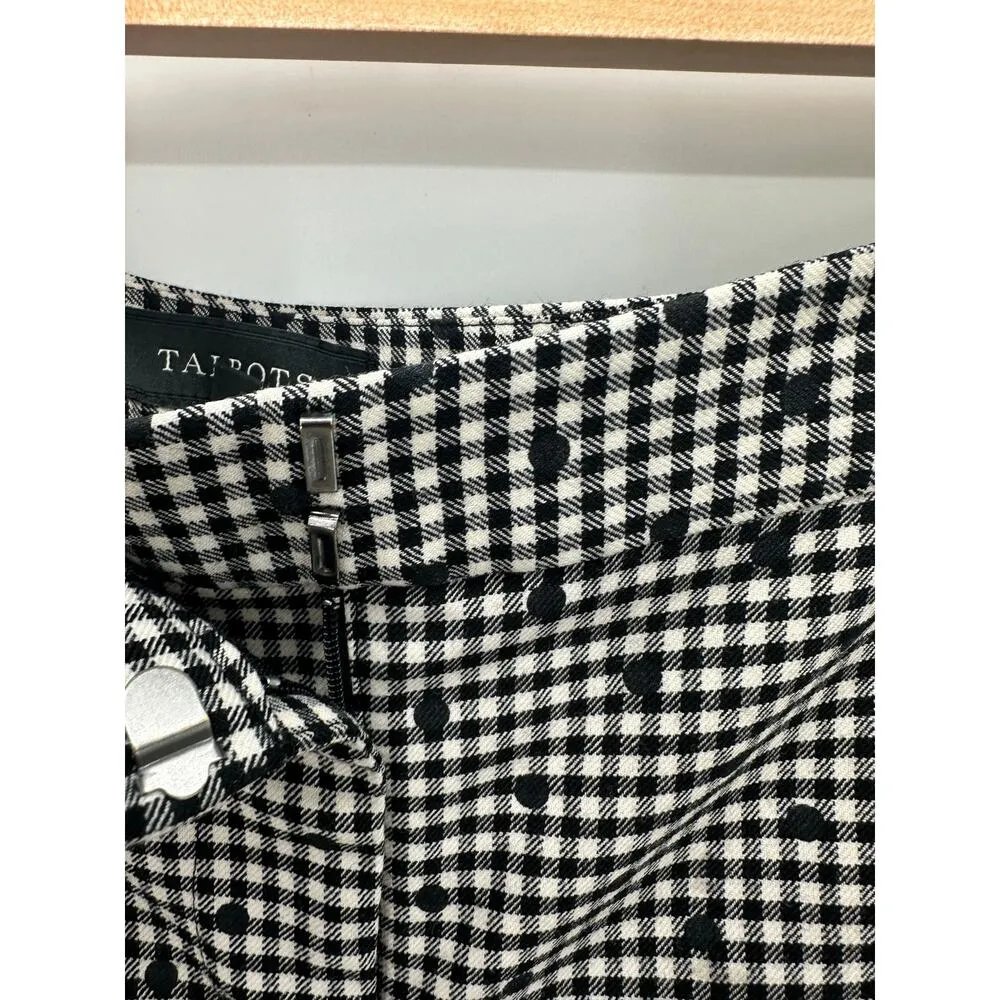Talbots Dress Pants Women 2 Black White Wool Gingham Polka Dot Bow Ankle Detail - Image 7
