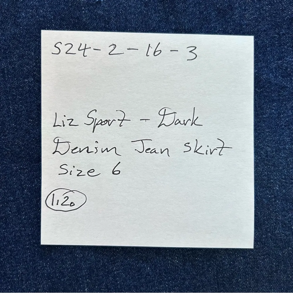 VTG 80s Liz Sport - Long Dark Blue Denim Skirt Midi Cotton - Size 6 - Image 9