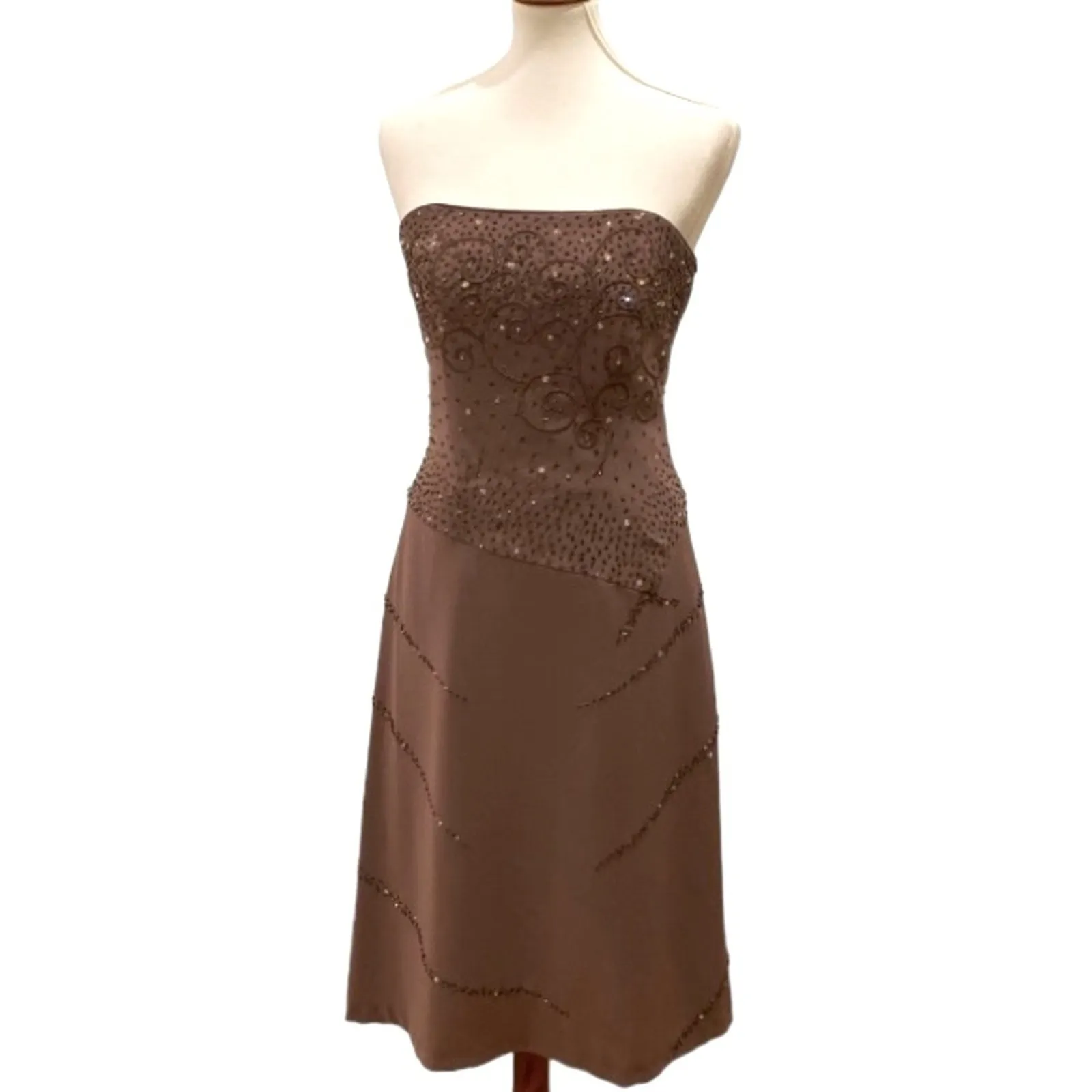 Vintage Cocktail Dress Medium Y2K Strapless Semi - Image 7