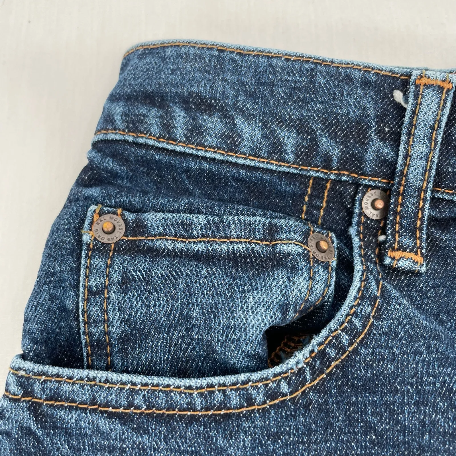 MOUSSY Blue Jeans MVS Skinny Zip Fly Indigo Dark Wash Denim Style 010EAC12 - Image 5