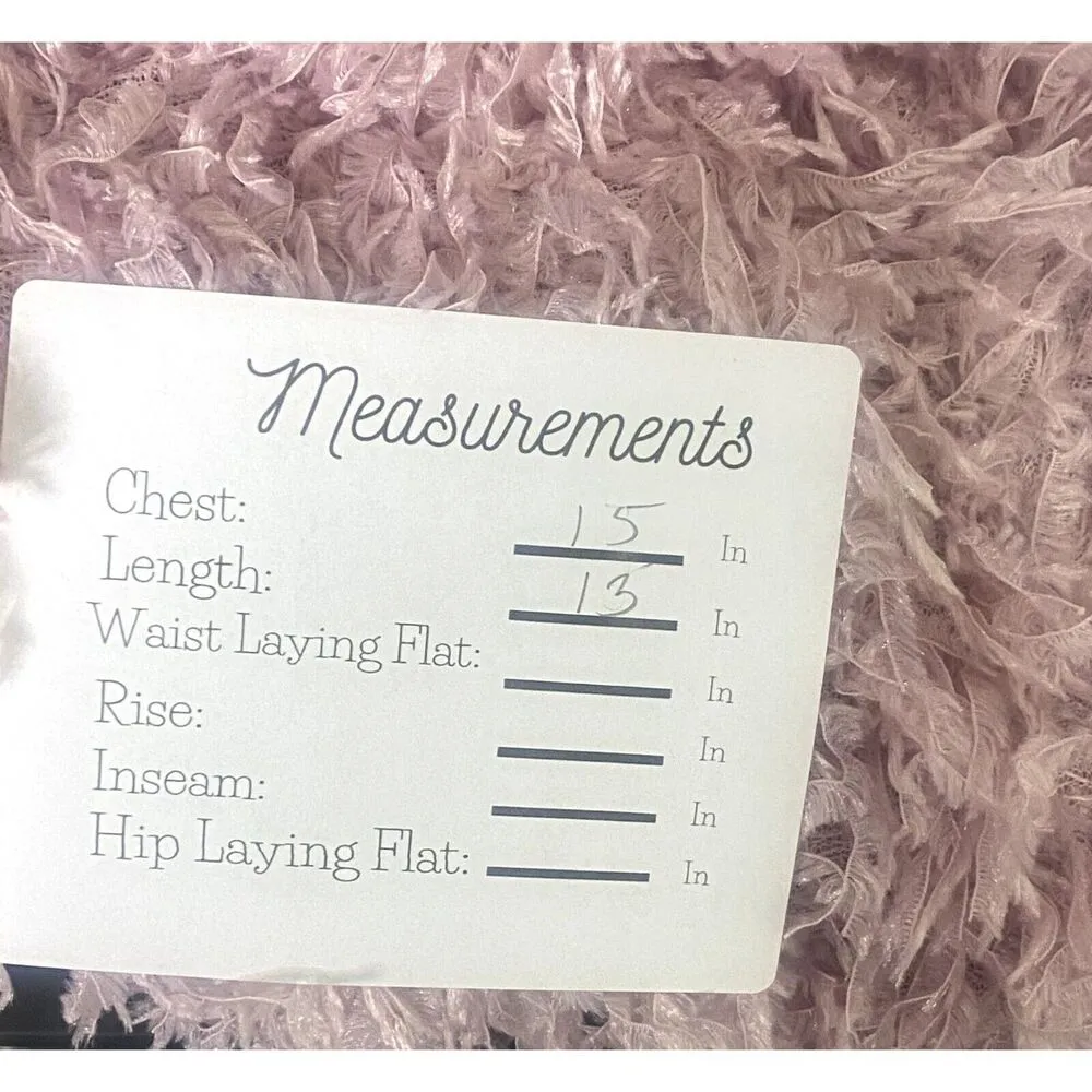 ZARA  Cropped Faux Feathered Top Short Sleeve Eyelet Button Side Zip Up S Pink - Image 8