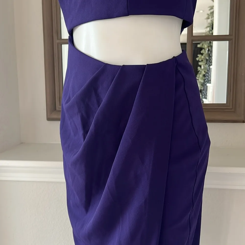 Aqua Bloomingdale’s Asymmetric Cutout Dress in Mulberry/Purple Size 6 NWT $238 - Image 8