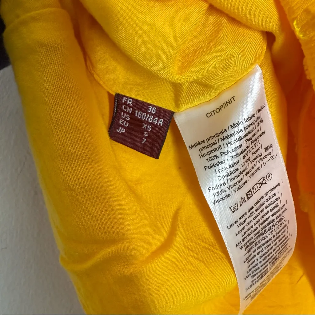 Comptoir des Cotonniers Yellow Swiss Dot Blouse V - Image 3