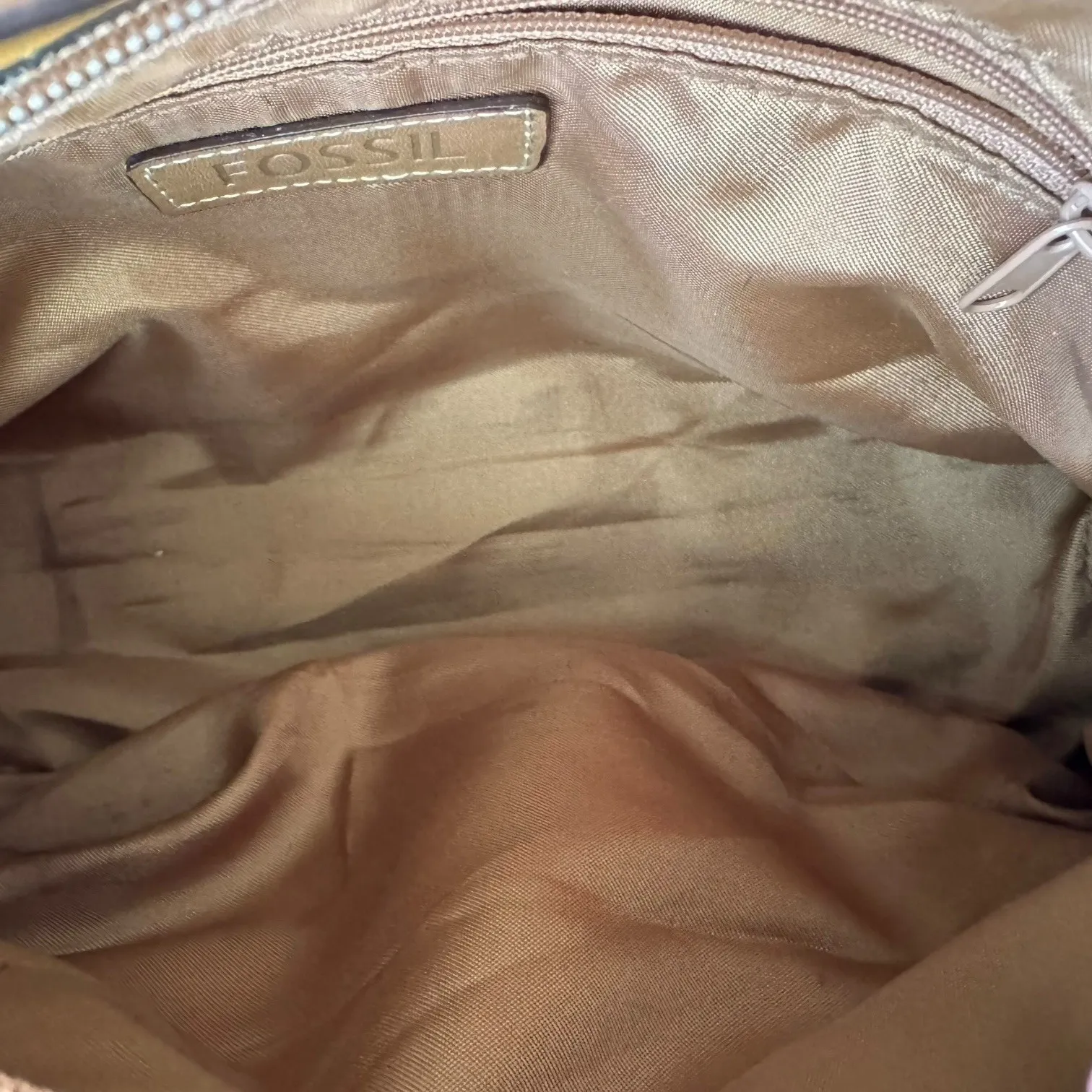 Fossil Y2K Vintage  Rectangle Baguette Monogram Key‎ Shoulder Bag Purse - Image 6