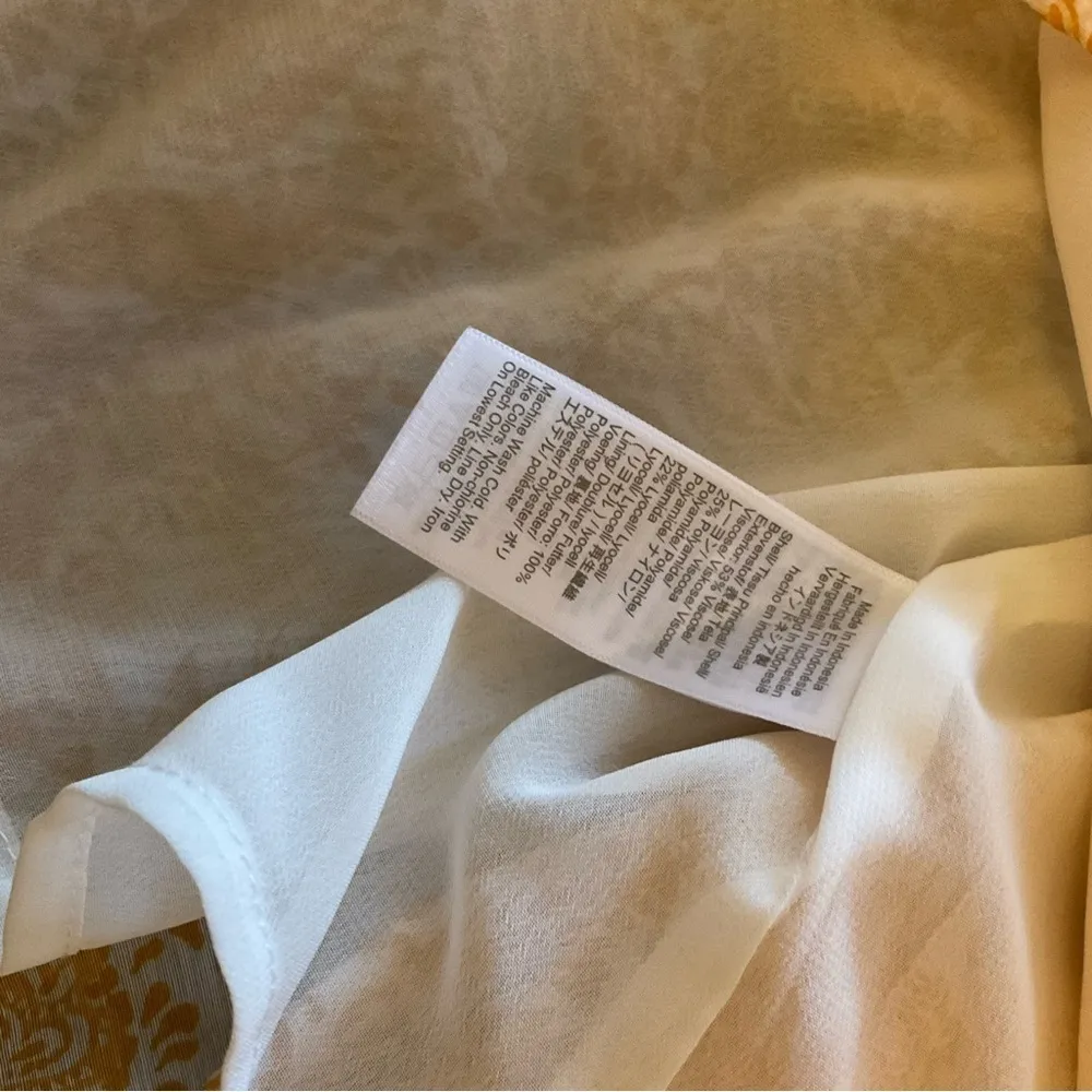 J.crew Womens Yellow Floral Long Sleeve V-Neck Pullover Blouse Top Size Small - Image 9