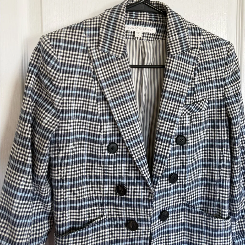 Veronica Beard Caldwell Plaid Dickey Blazer - Image 5