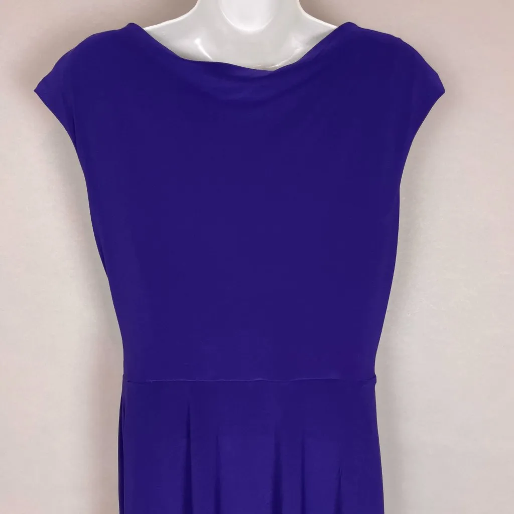 Ralph Lauren Dress Faux Wrap Jersey Size 10 MENDED Knee Length Hem Office Career - Image 10