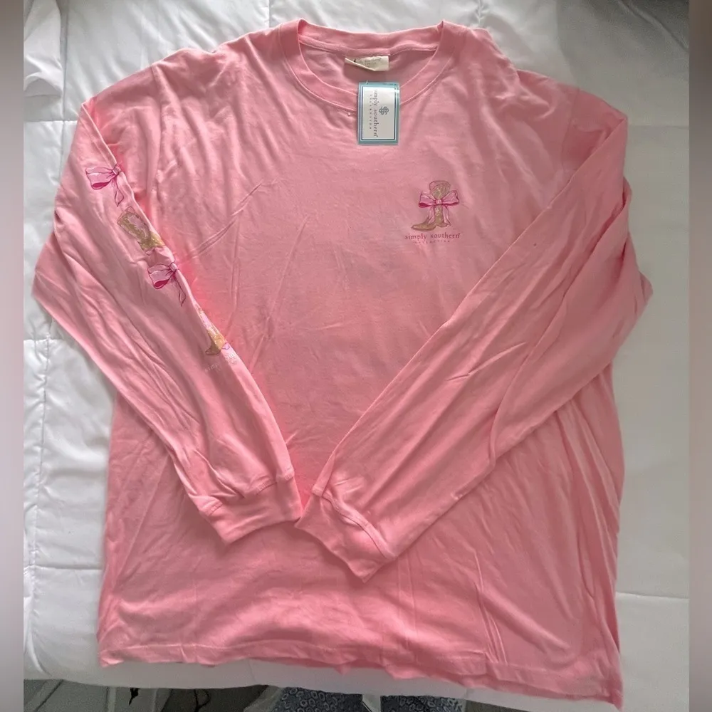 Simply Southern “Half Cowgirl - Half Girly” size M. Tshirt. Pink - Image 2