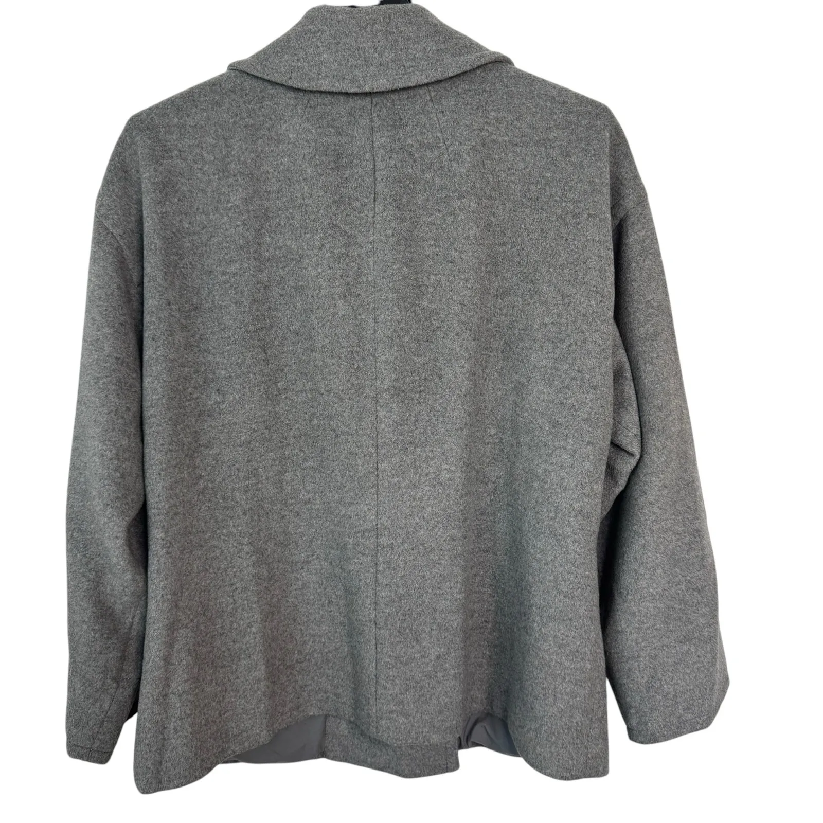 J.Jill Wool Blend Lined Pocket Single Breasted Coat, Jacket Gray Womens Size XL - Image 8