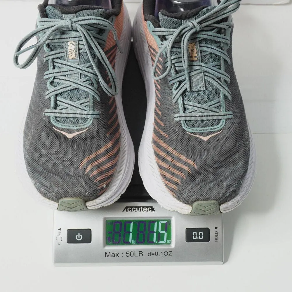 Hoka One One Rincon Womens 7.5 Gray‎ Salmon Pink Chunky Lace Up Comfort SEE Gray - Image 10