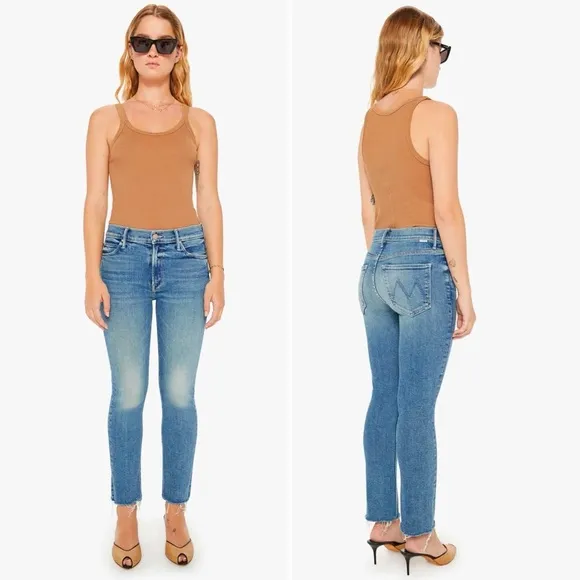 MOTHER The Mid Rise Dazzler Ankle Fray in Riding the Cliffside Jeans Size 24 Blue - Image 2