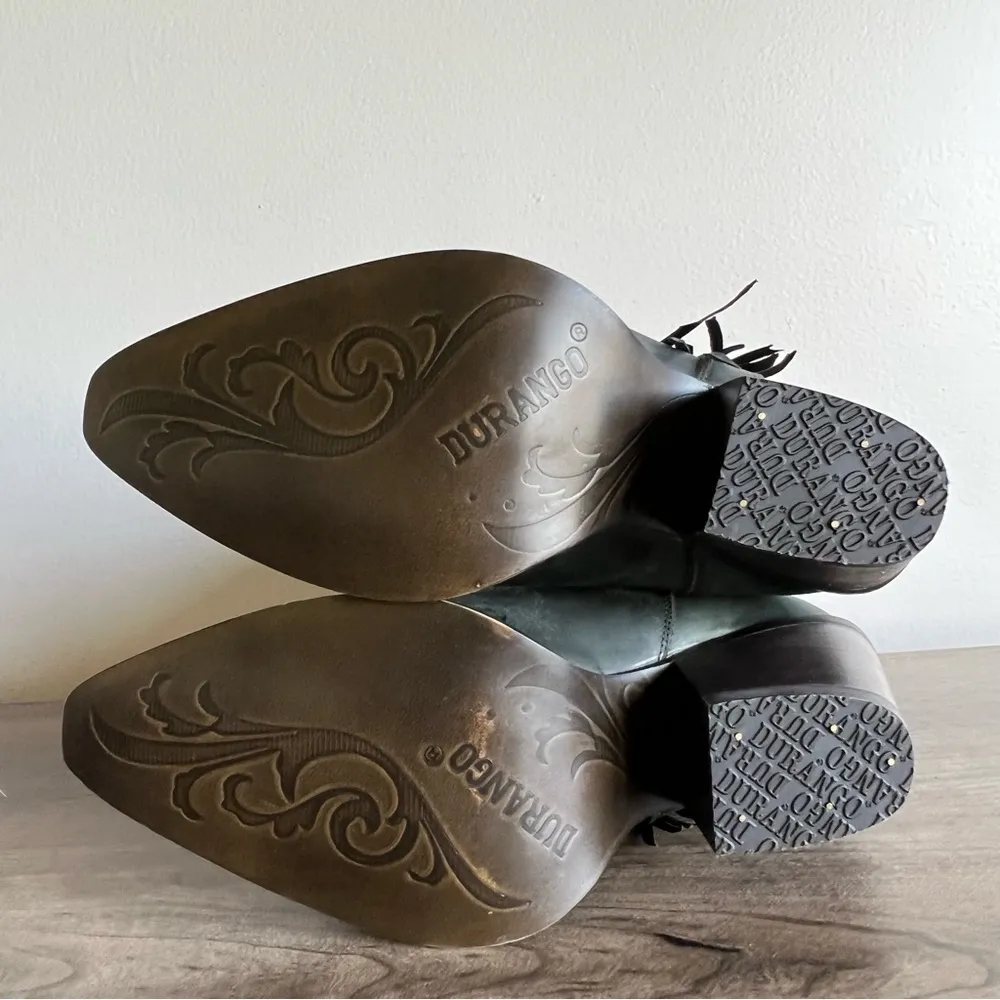 Crush by Durango Women's Vintage Teal Fringe Western Bootie Size 8.5 SKU#24258 - Image 8