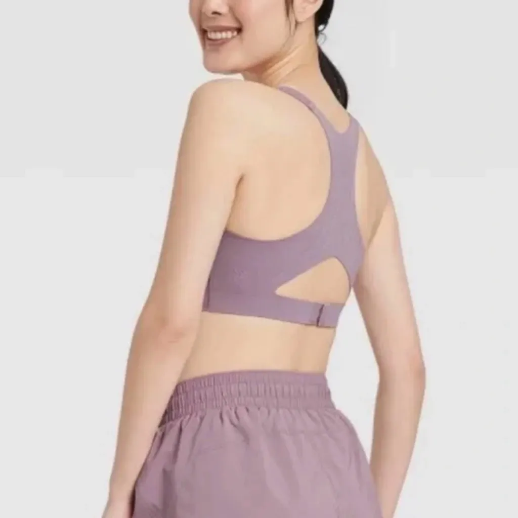 All in Motion High Support Sculpt Sports Bra Mauve Racerback Size XL Activewear - Image 2