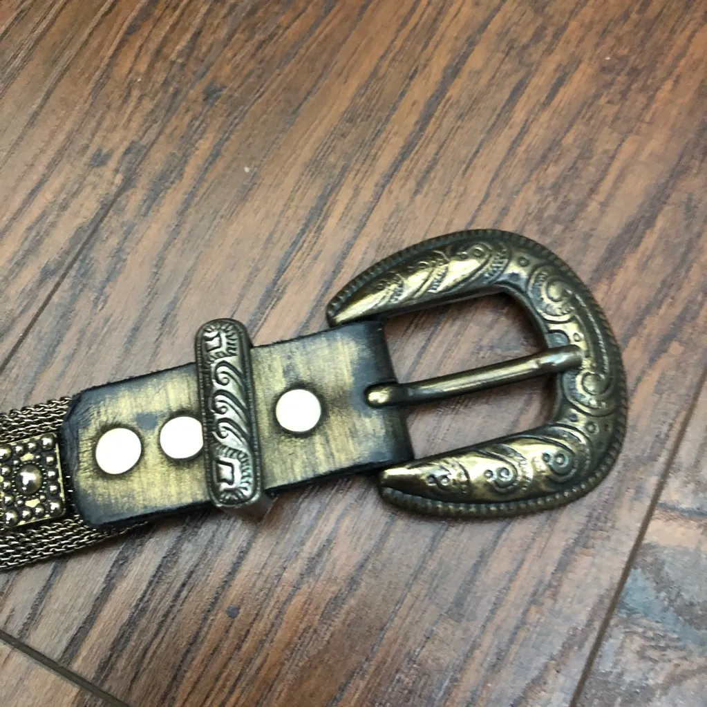 Sand Castle Vintage Metal Mesh Belt Brown - Image 7