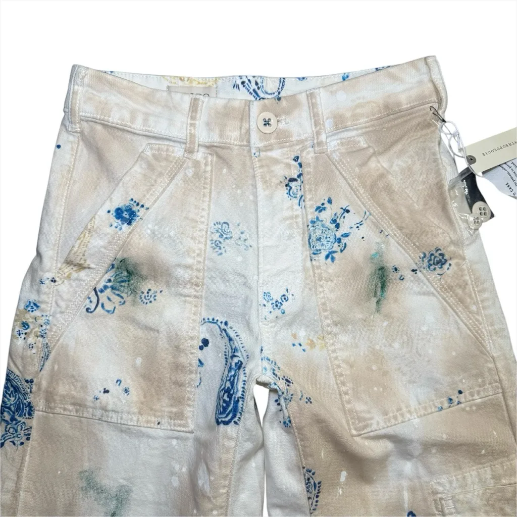 NWT Pilcro Millie Low-Slung Barrel Pants Anthropologie Cargo Printed 25 Slouchy - Image 4