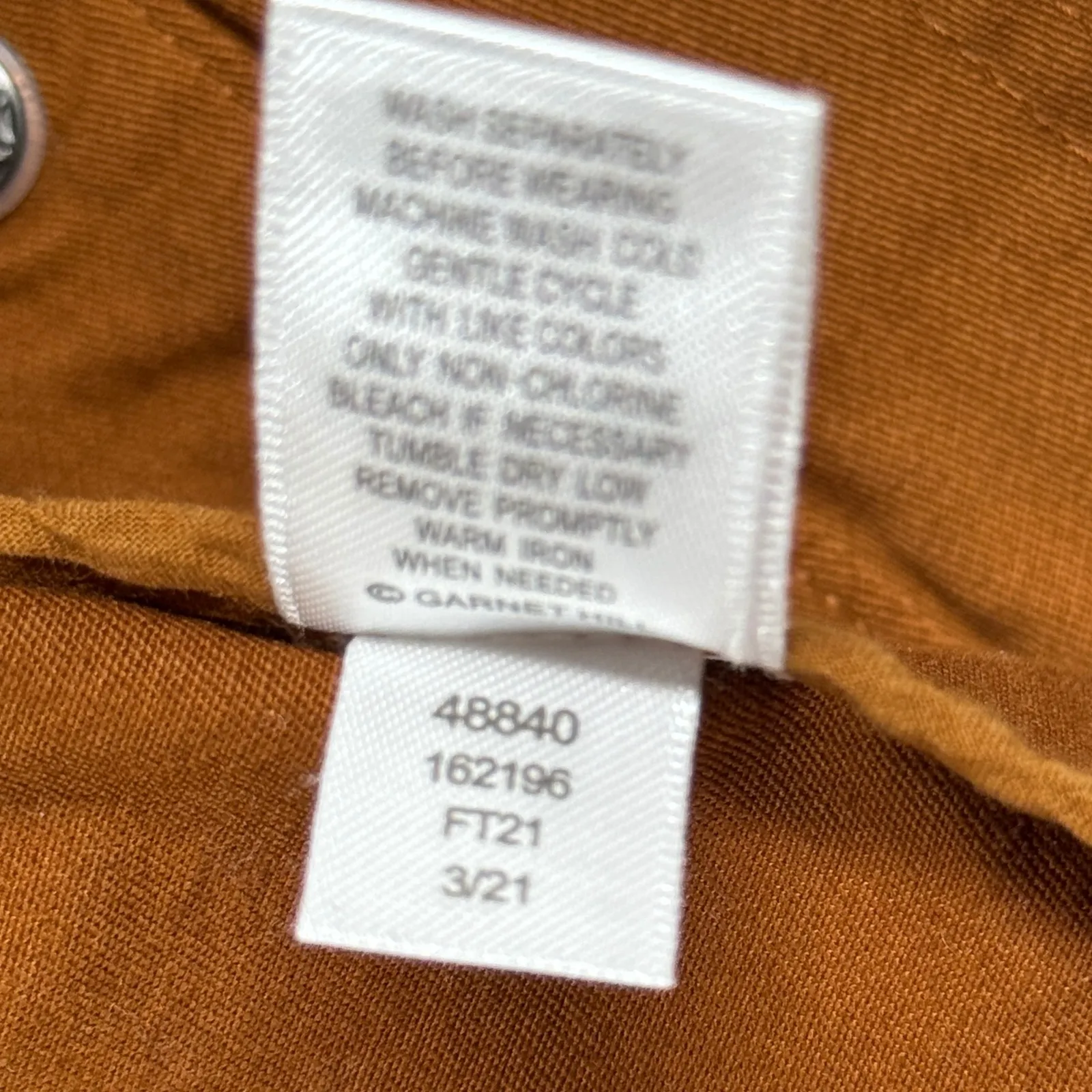 Garnet Hill Jacket Womens Organic‎ Cotton Utility Full Zip Snap Button Brown 18 - Image 10