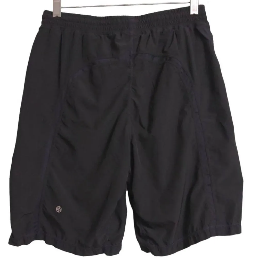 Lululemon Womens Athletic Shorts Black Stretch Elastic Waist Drawstring L - Image 4
