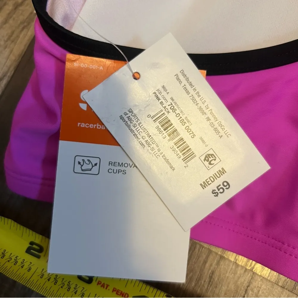 Sports Illustrated Racerback Bra Bikini Swimsuit Top NWT size medium Black - Image 4