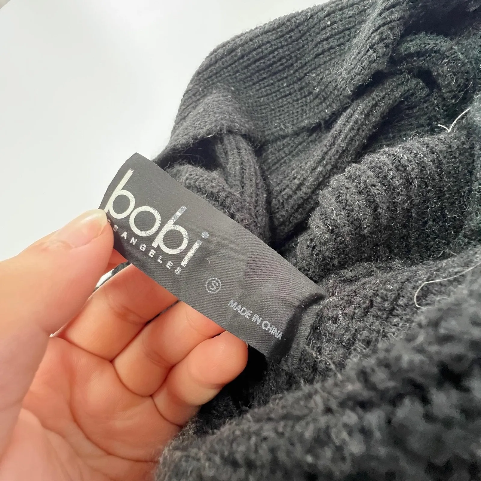 bobi Los Angeles Sweater Womens Small Black Ribbed Knit Long Sleeve Pullover Top - Image 4