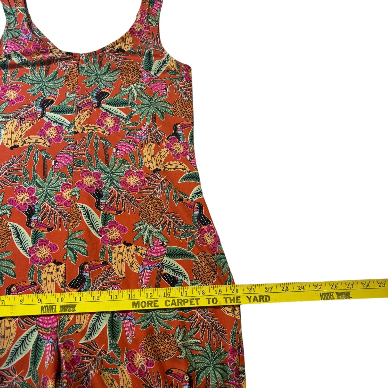 Cuddl Duds XS Orange Tropical Toucan Print Sleeveless Jumpsuit Wide‎ Leg - Image 12