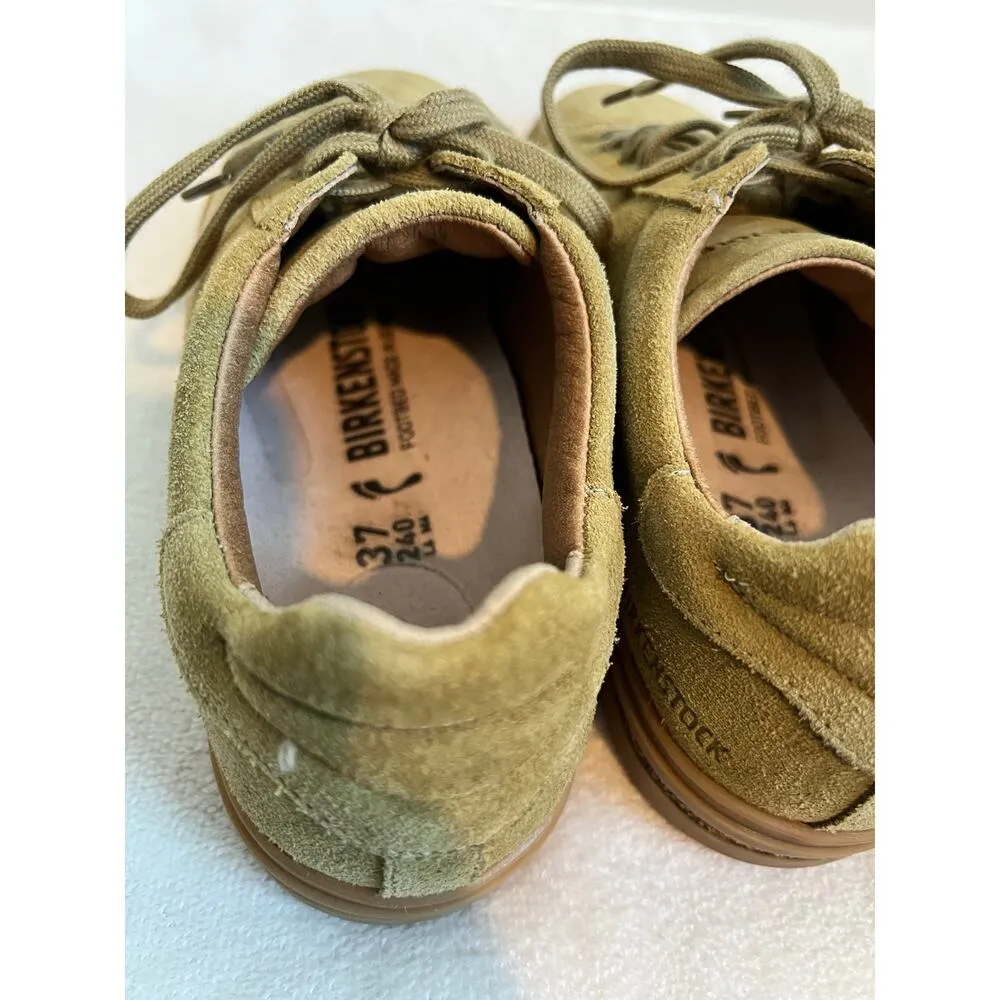 Birkenstock Low Bend Khaki Suede Leather Sneakers EU 37 US Size 6-6.52 - Image 6