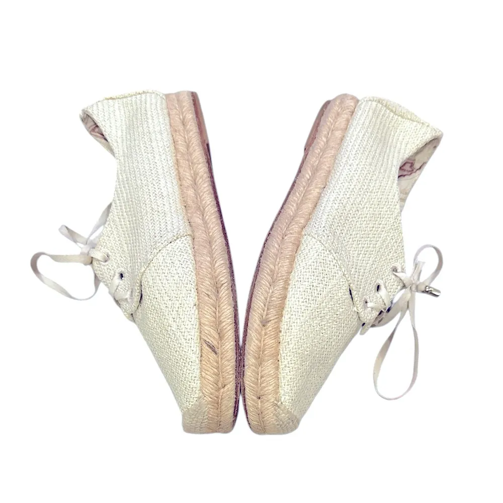 Joie Wallie Woven Espadrille Ivory Cream Rafia Loafer Shoes 7.5 - Image 4