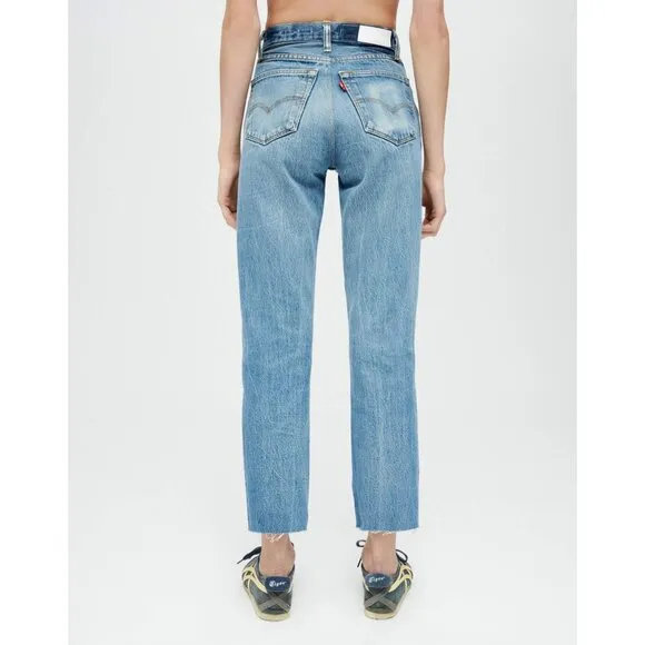 $499 NWT RE/DONE x LEVI'S HIGH RISE STOVE PIPE JEANS SZ 25 - Image 2