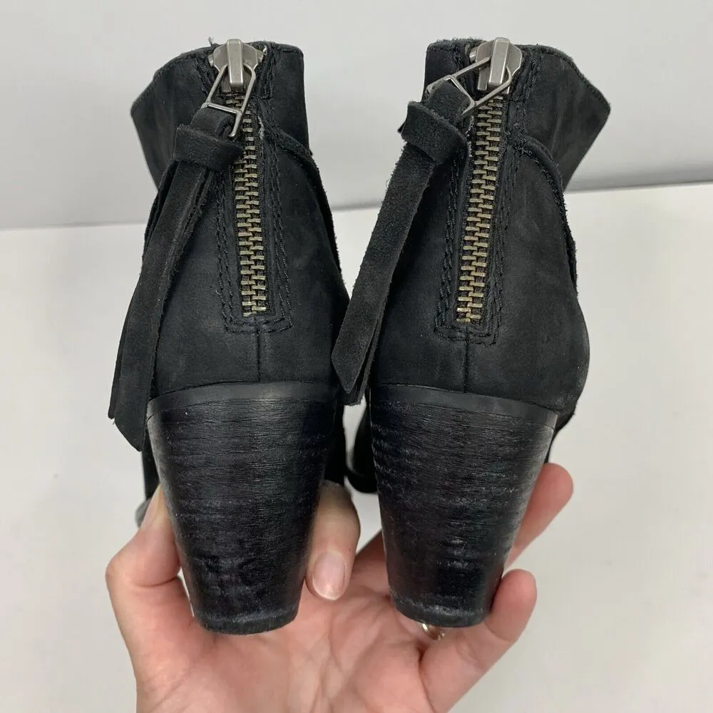 Steven Steve Madden Size 7 Ankle Boot Bootie Wesley Black Nubuck Suede Leather - Image 8