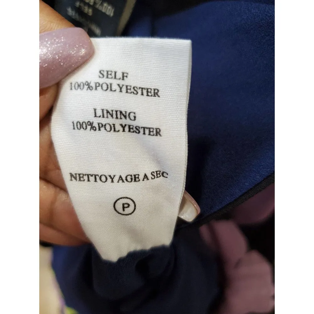 MM Couture Women's Floral Polyester V-Neck Sleeveless Knee Length Dress Size L - Image 10