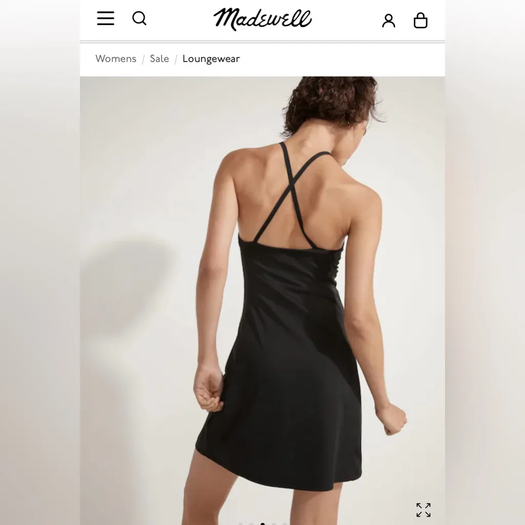 Madewell Flex Fitness Black Mini Halter Active Dress size XXS Shorts Underneath - Image 3