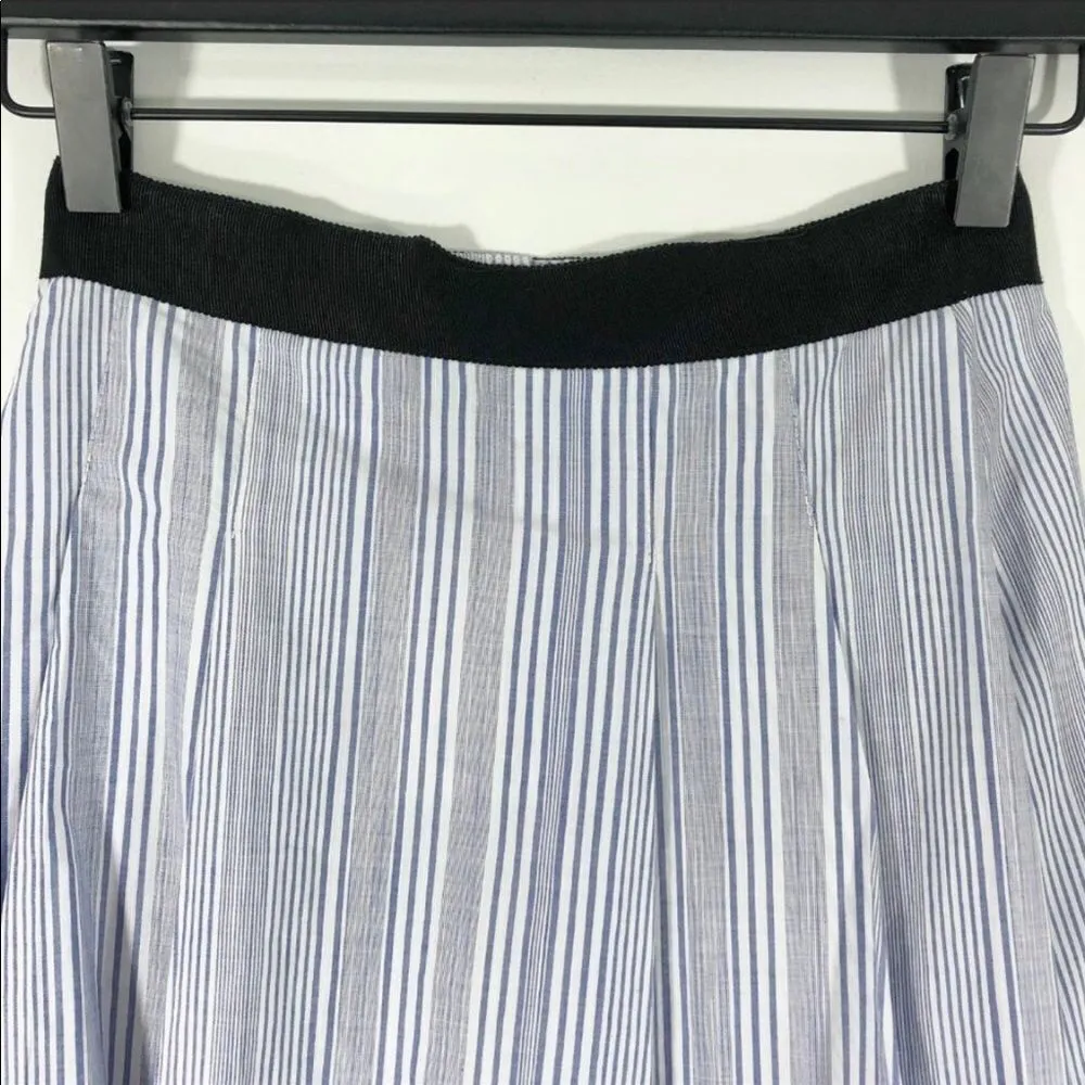 Seek the Label Pleated Academia Pinstripes Striped Belted Wrap Mini Skirt - Image 5