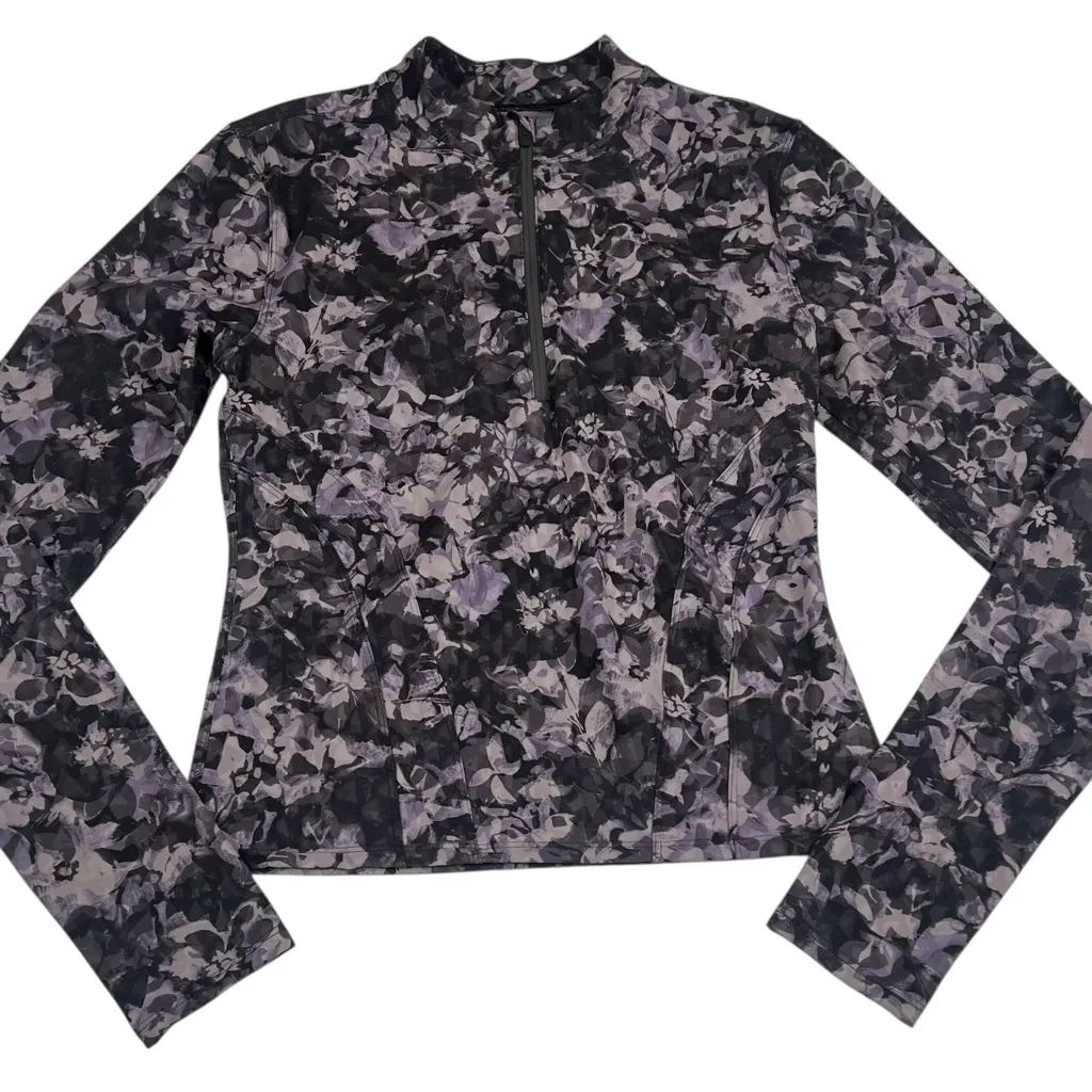 Lululemon Luxtreme Running Half Zip Inflect Floral Lunar Rock Pullover Top - Image 5