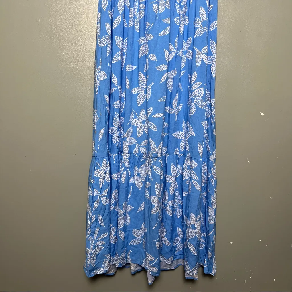 NWT Steve Madden Carly Azure Blue White Maxi Sundress Floral Women’s Size L - Image 6