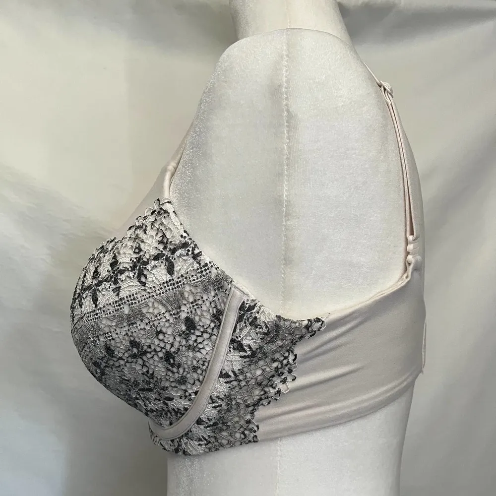 Victoria Secret Body by Victoria Bra Size 34DDD Lined Demi Double Cream Lace - Image 70