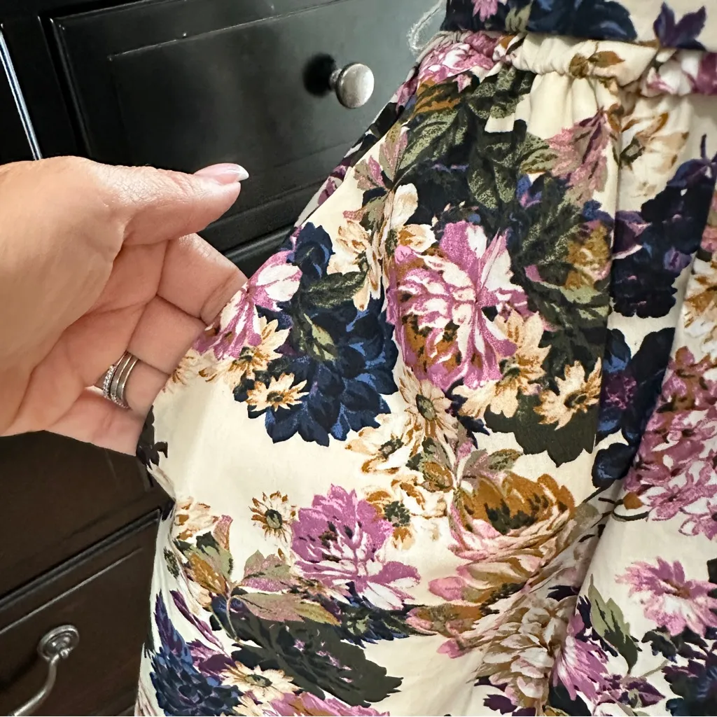 Who What Wear Puff Sleeve Floral Button Front Dress XS Belted Pockets Size XS/S - Image 7