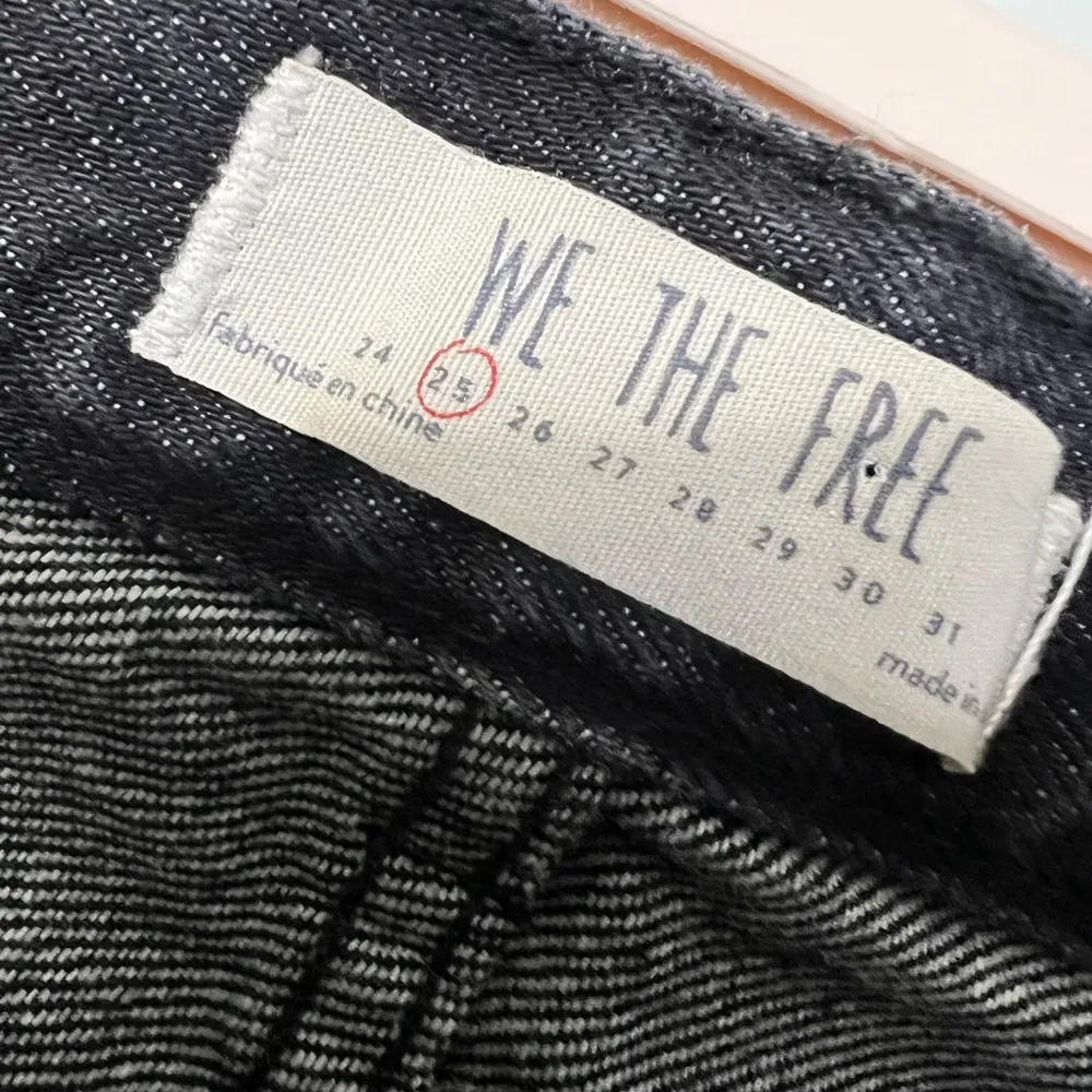 Free People Black Relaxed & Destroyed Mini Denim Skirt Size 25 US - Image 6