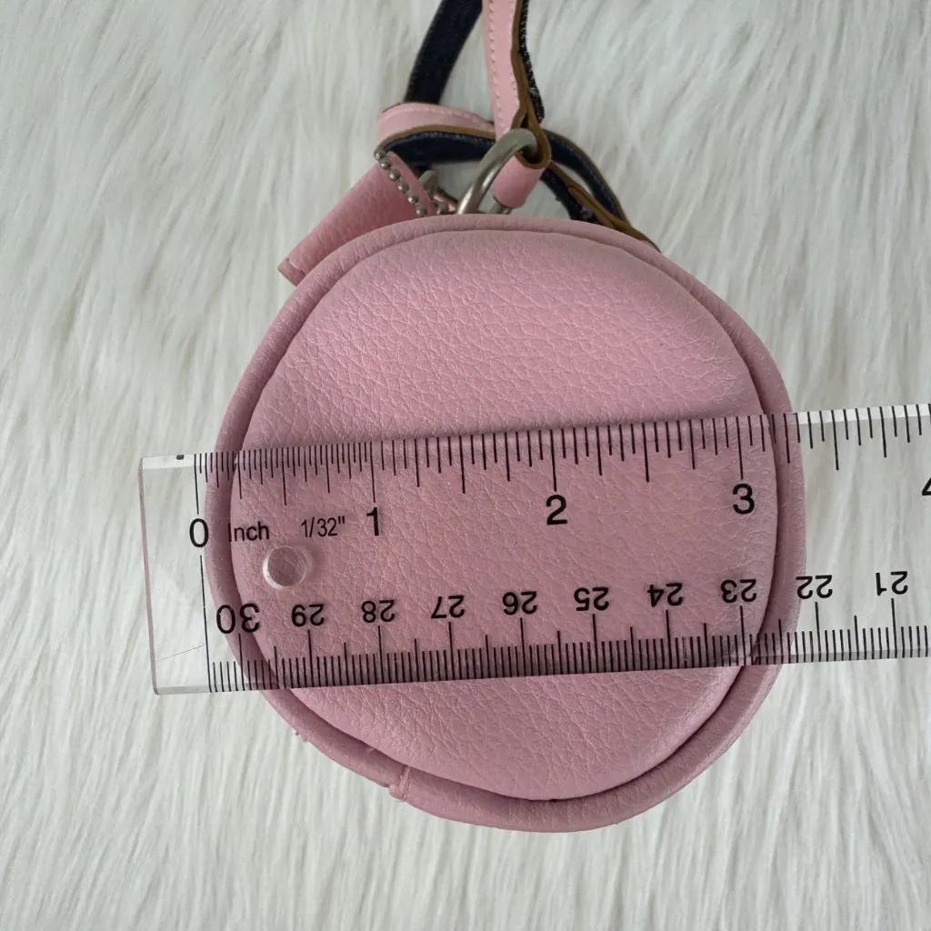 Women's Faux Leather Mini Cylinder Purse Handbag Pink 7'x3.25"x3.25" - Image 10