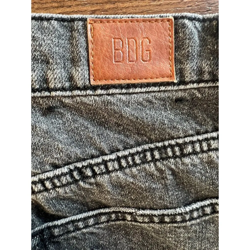 Urban Outfitters BDG Jeans Size 28 Distressed Slim Straight Fit Faded Black - Image 7