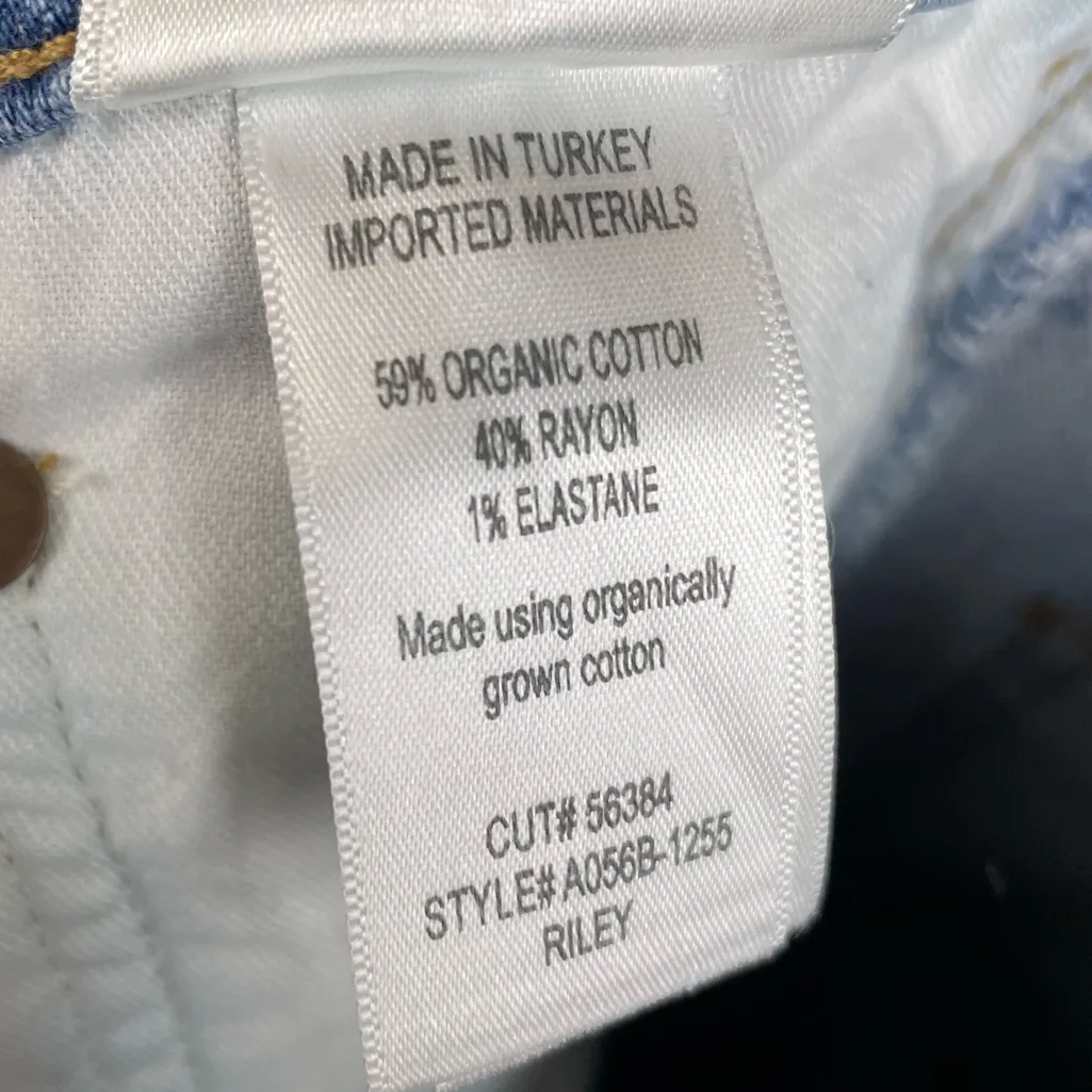 Agolde Riley Distressed Straight Leg Jeans Size 26 Button Fly Cotton A056B-1255 - Image 8