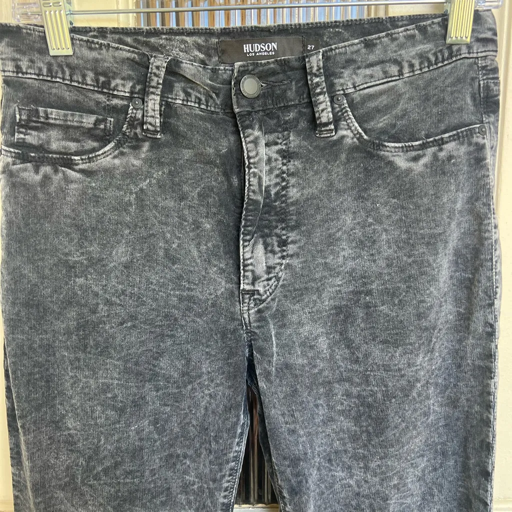 Hudson Barbara Super Skinny Acid-Washed Velveteen Jeans Size‎ 27 - Image 4