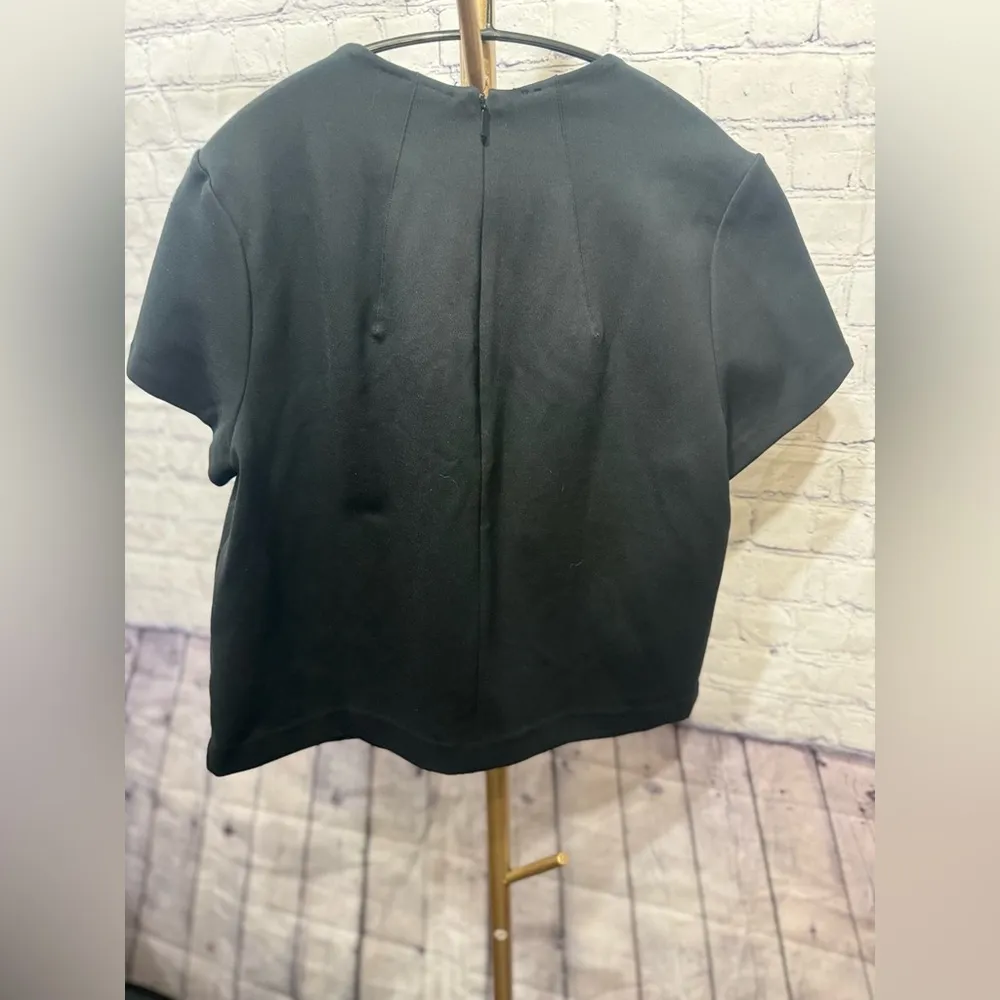 SPANX The Perfect Funnel Top Ponte Shirt Zip Back Short Sleeve Slimming Medium - Image 9