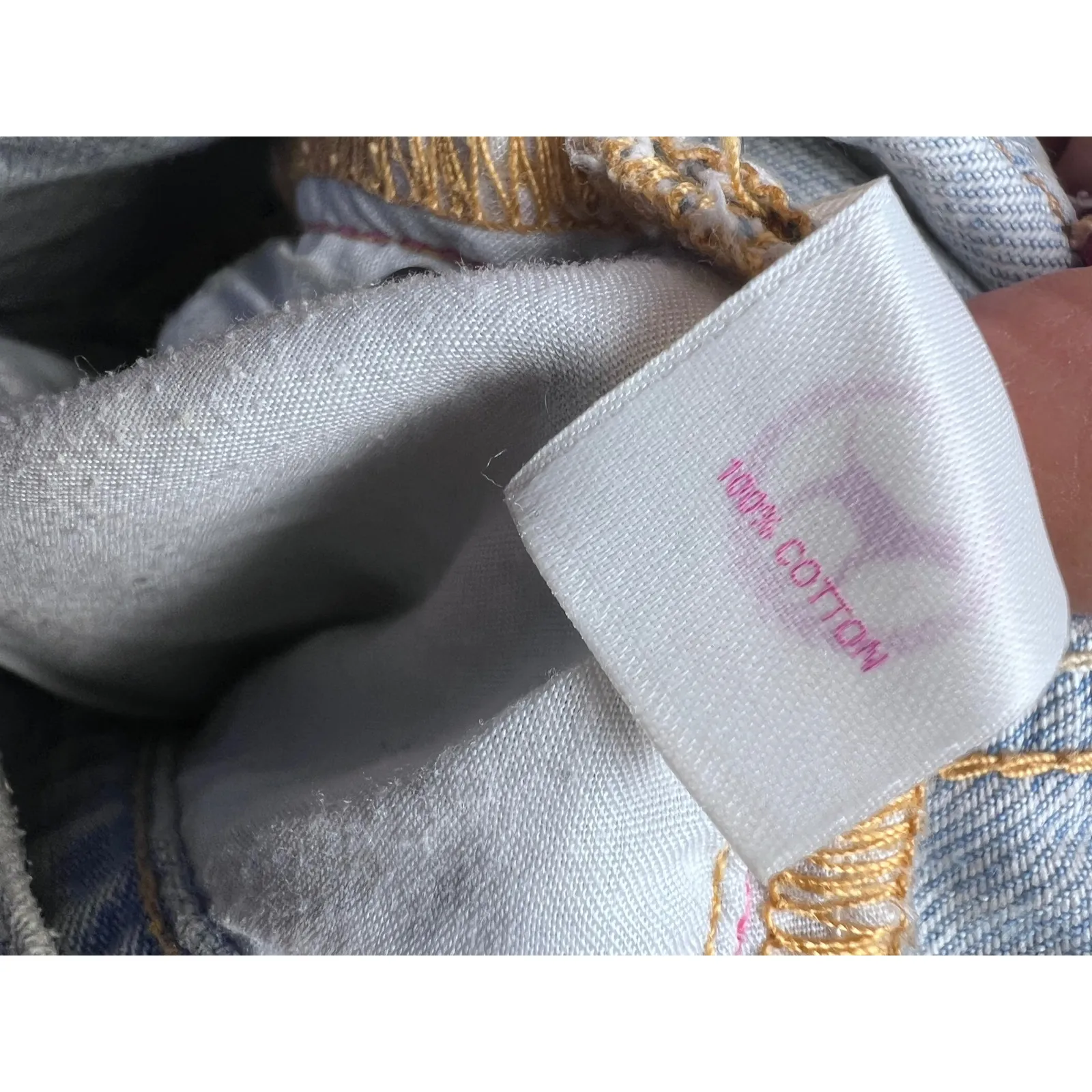 PINK Victorias Secret Denim Jean Shorts SZ 10 Light Wash Distressed Micro Cheeky - Image 9