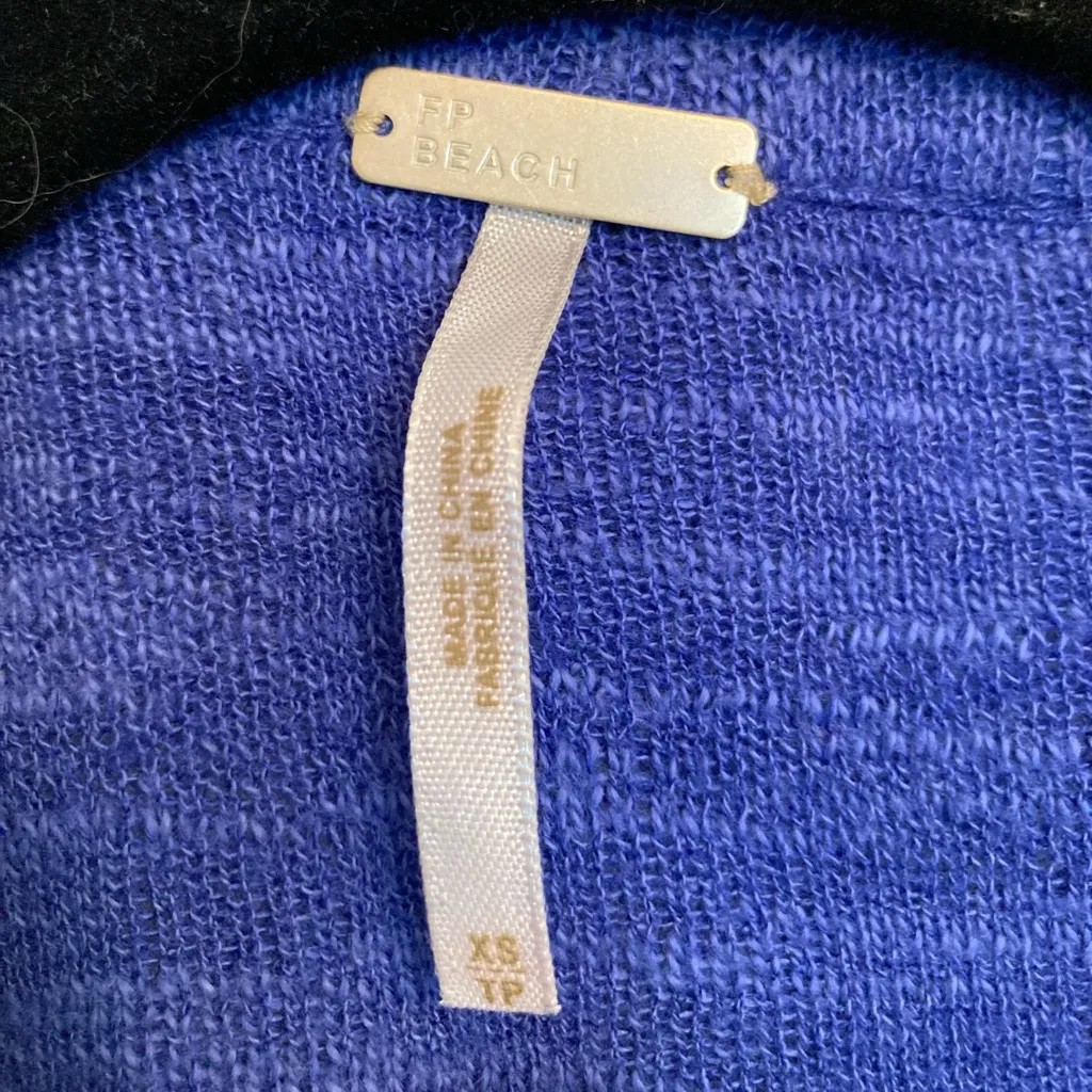 FP Beach Cobalt Blue Gauzy Button Down | Lightweight Fall Layer Size XS - Image 5