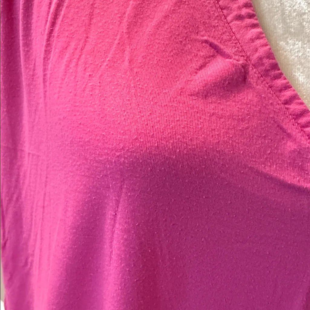 Soma Cool Nights Hot Pink Pajama Set V-Neck Top & Citrus Print Pants Size L - Image 8