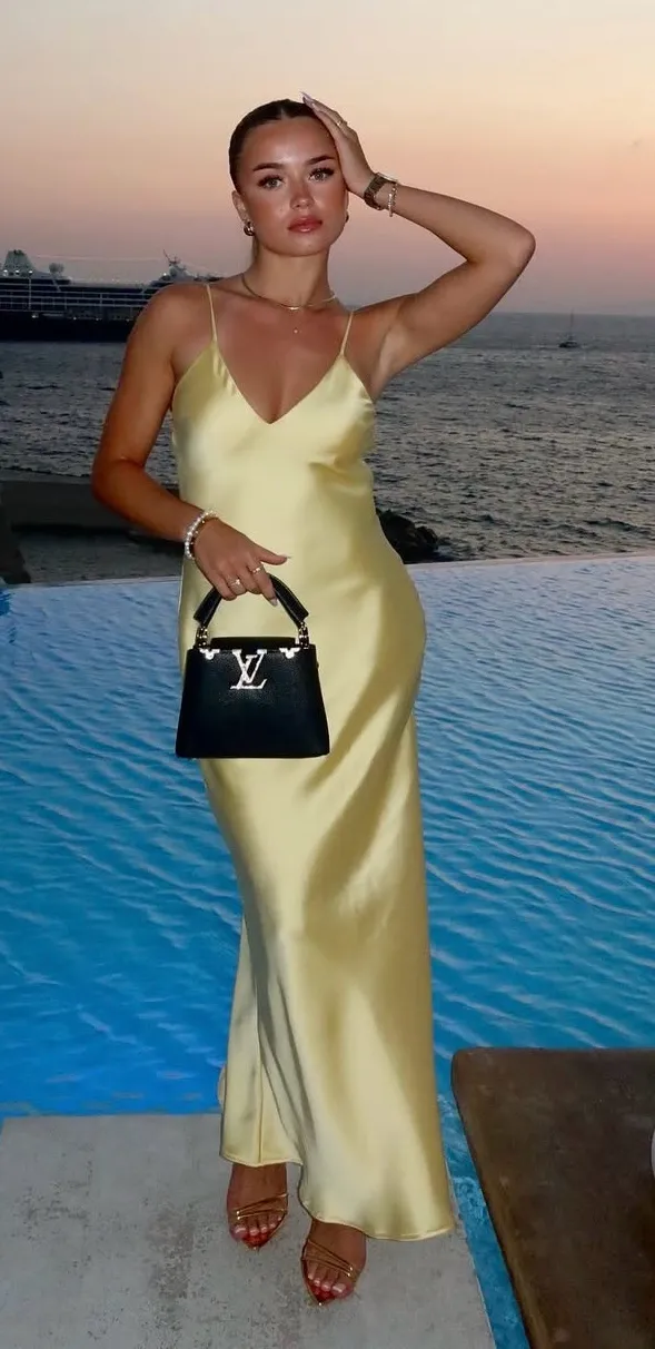 flowy butter yellow dress OW Collection x REVOLVE Cornelia Maxi Dress in Yellow main image 1