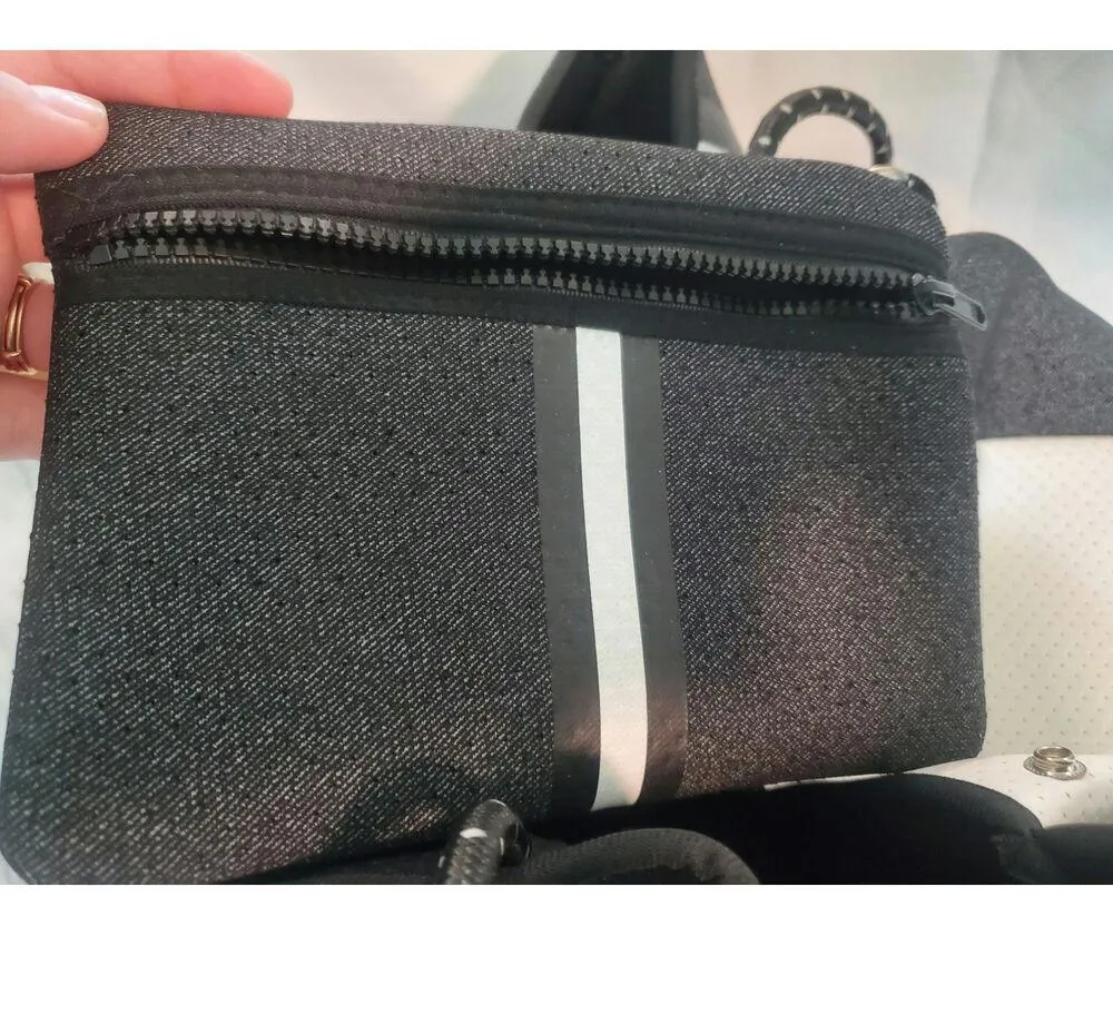 Haute Shore GREYSON UPTOWN Tote Purse Black/White Stripes Bag. A12 Black - Image 6