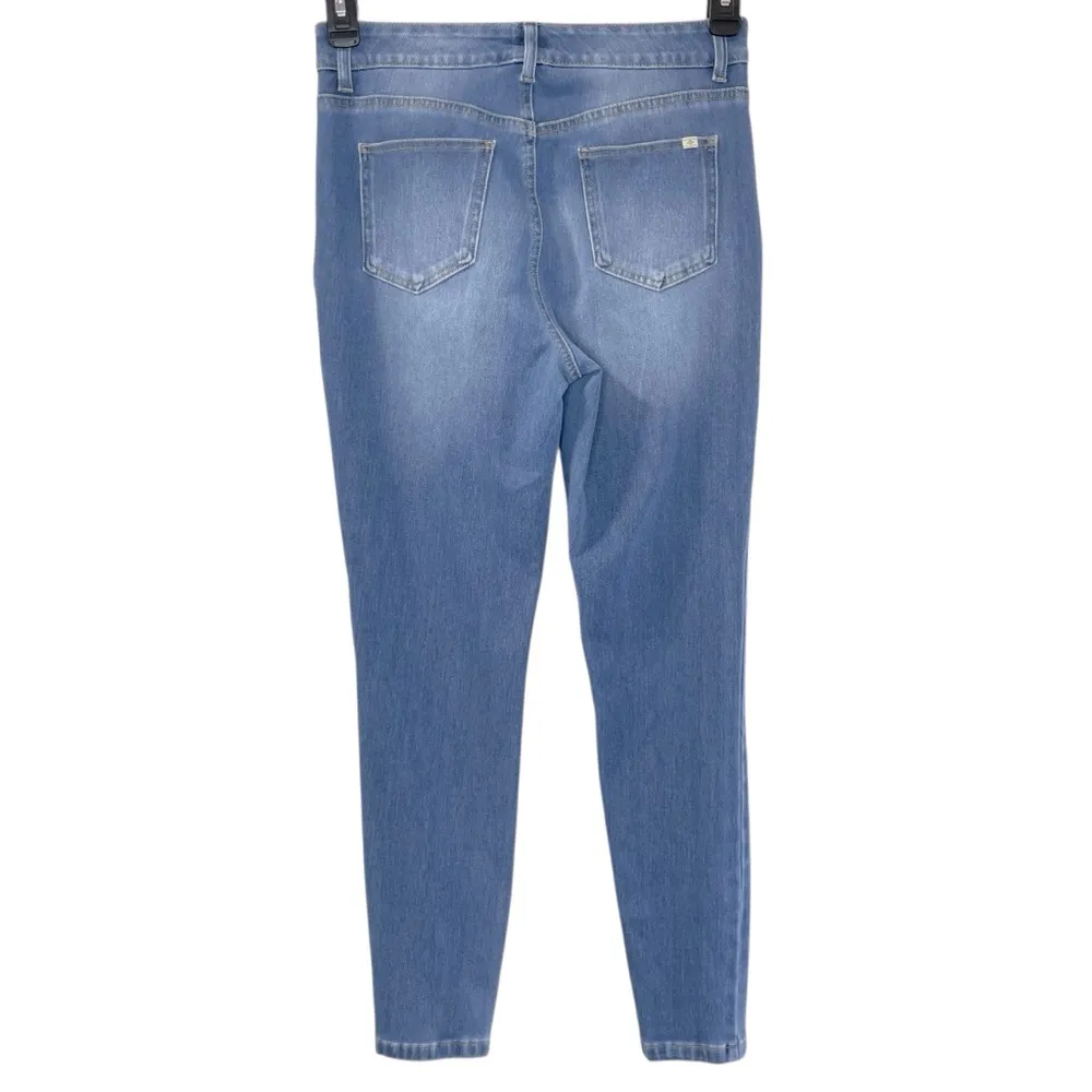 Halara Flex Mid Rise Pull On Multiple Pockets Stretchy Knit Casual Skinny Jeans - Image 6