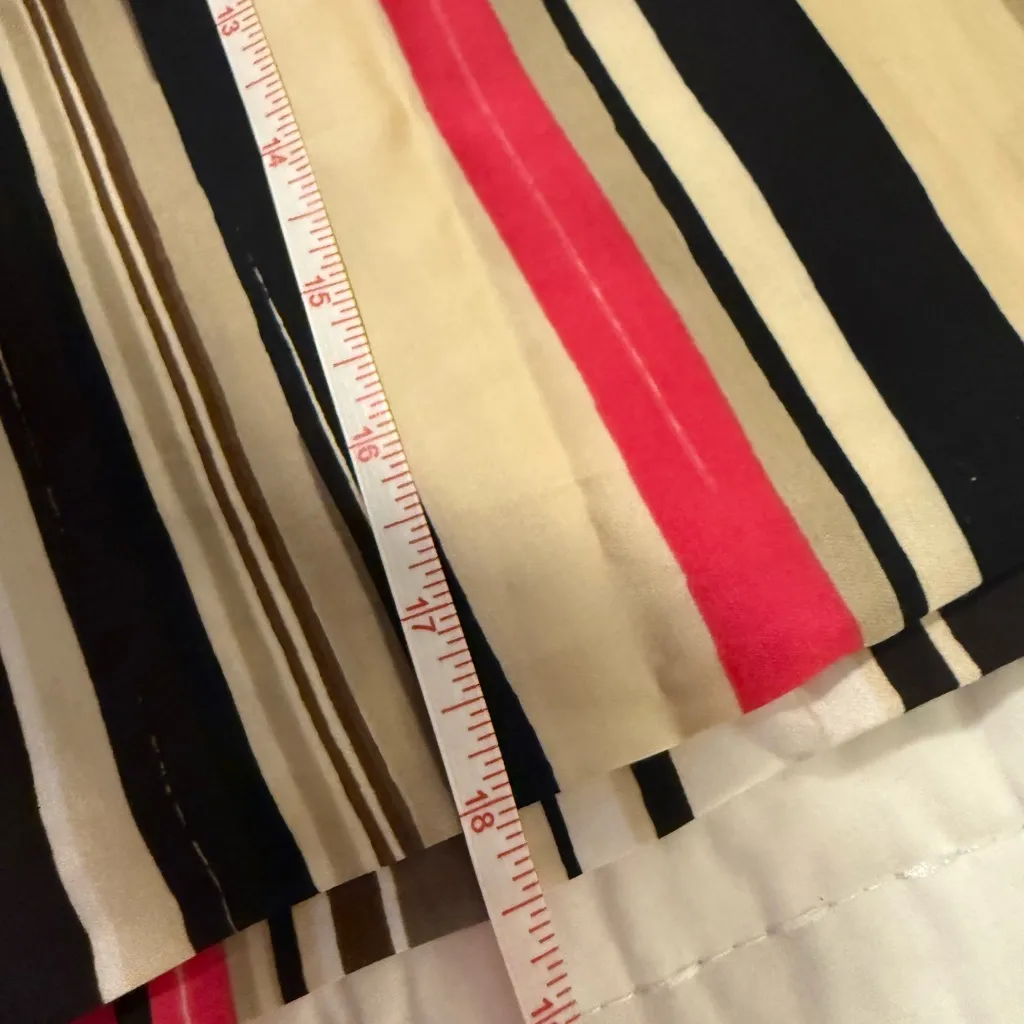 Apostrophe Striped Satin Midi Skirt XL Brown Pink Black Lined Y2K Retro - Image 4