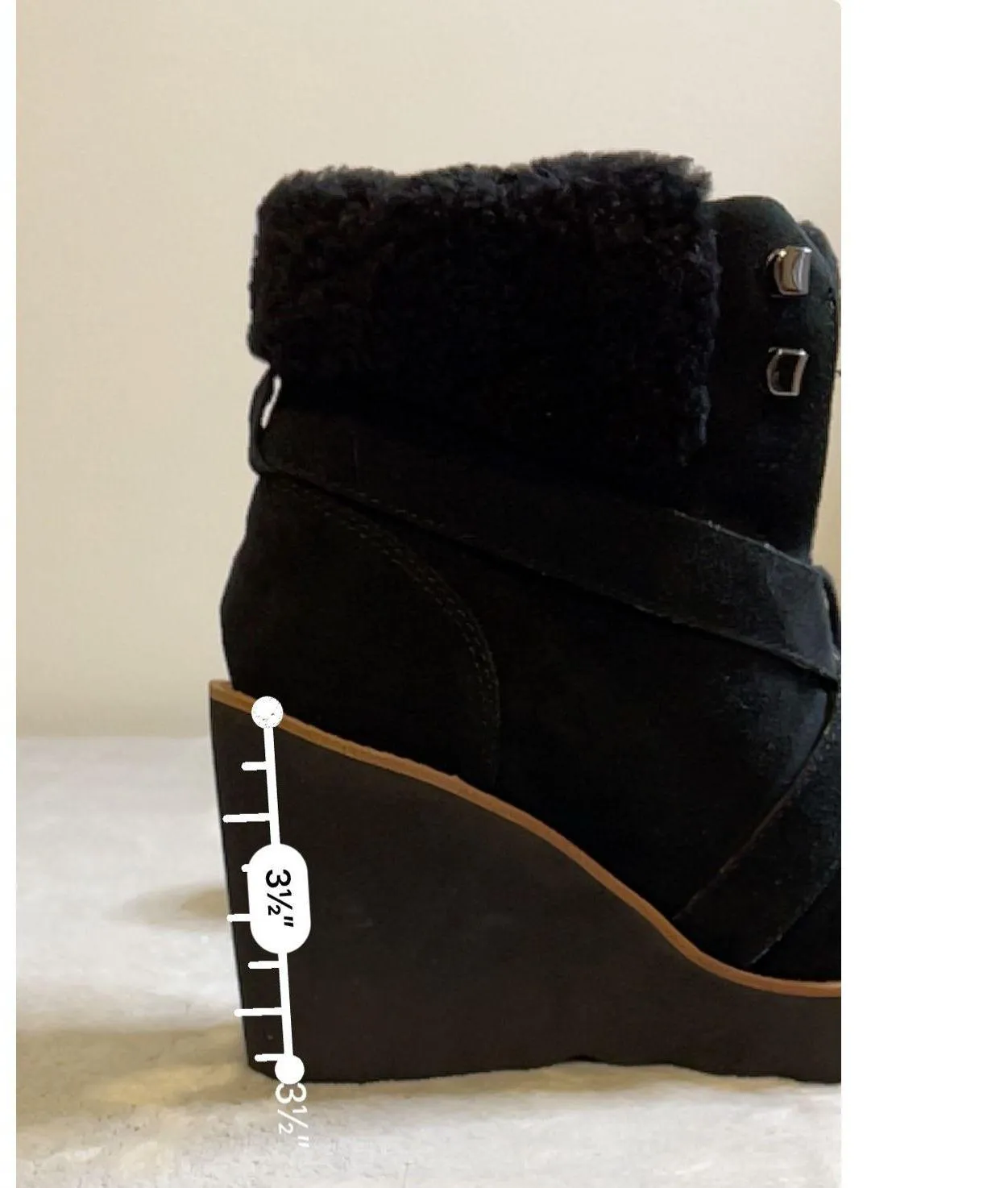 Coach Winter Wegde Black Suede Lace Up Bootie 7 KENNA - Image 6